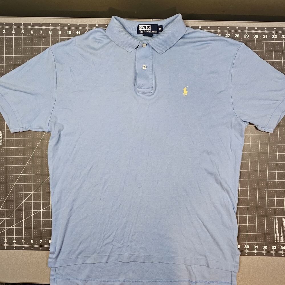 Polo Ralph Lauren Shirt Medium Blue Pima Soft Touch Performance Golf Academia